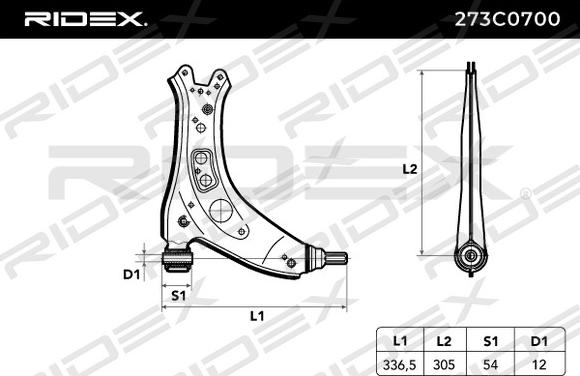 RIDEX 273C0700 - Важіль незалежної підвіски колеса avtolavka.club