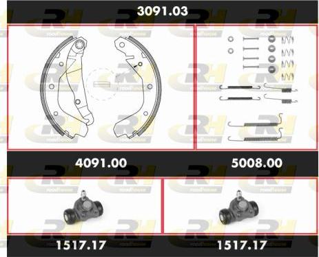 Roadhouse SPK 3091.03 - Комплект гальм, барабанний механізм avtolavka.club