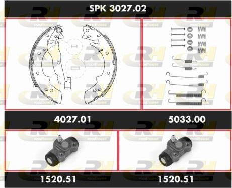 Roadhouse SPK 3027.02 - Комплект гальм, барабанний механізм avtolavka.club