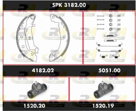 Roadhouse SPK 3182.00 - Комплект гальм, барабанний механізм avtolavka.club