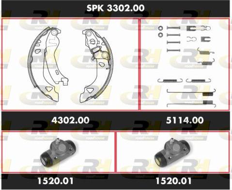 Roadhouse SPK 3302.00 - Комплект гальм, барабанний механізм avtolavka.club