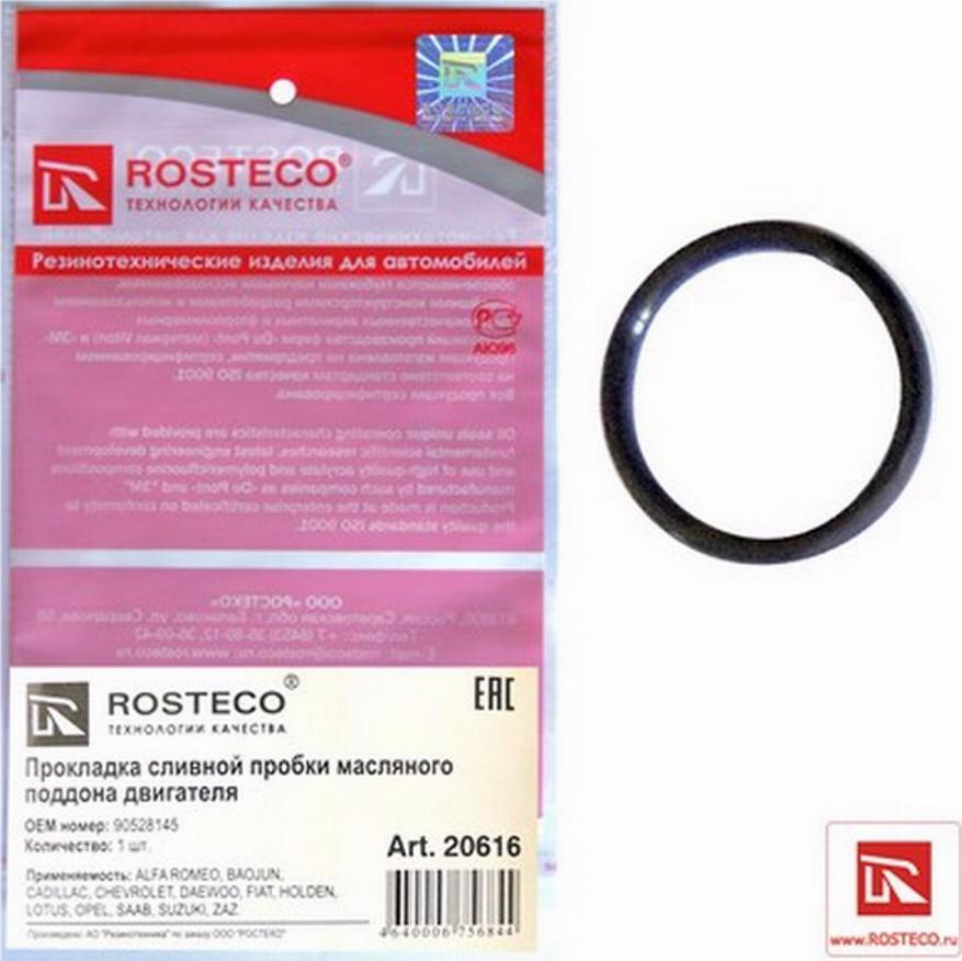 Rosteco 20616 - Кільце ущільнювача, нарізна пробка мастилозливного отвору avtolavka.club
