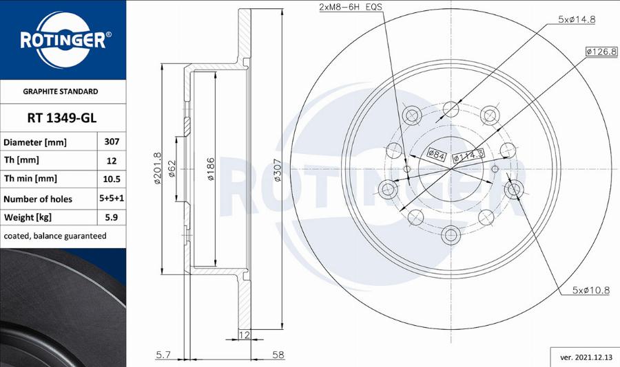 Rotinger RT 1349-GL - Гальмівний диск avtolavka.club