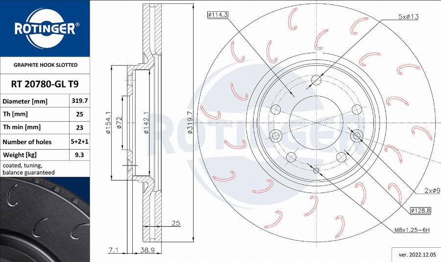 Rotinger RT 20780-GL T9 - Гальмівний диск avtolavka.club