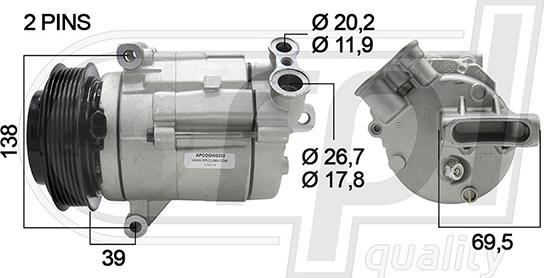 RPLQuality APCODW5032 - Компресор, кондиціонер avtolavka.club