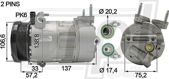 RPLQuality APCOFD5076 - Компресор, кондиціонер avtolavka.club