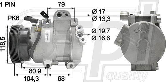 RPLQuality APCOKI5021 - Компресор, кондиціонер avtolavka.club