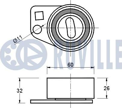 Ruville 540593 - Натяжна ролик, ремінь ГРМ avtolavka.club