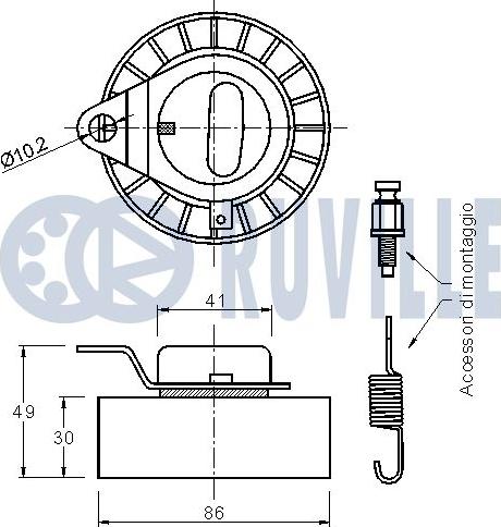 Ruville 540169 - Натяжна ролик, ремінь ГРМ avtolavka.club