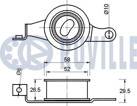 Ruville 540166 - Натяжна ролик, ремінь ГРМ avtolavka.club