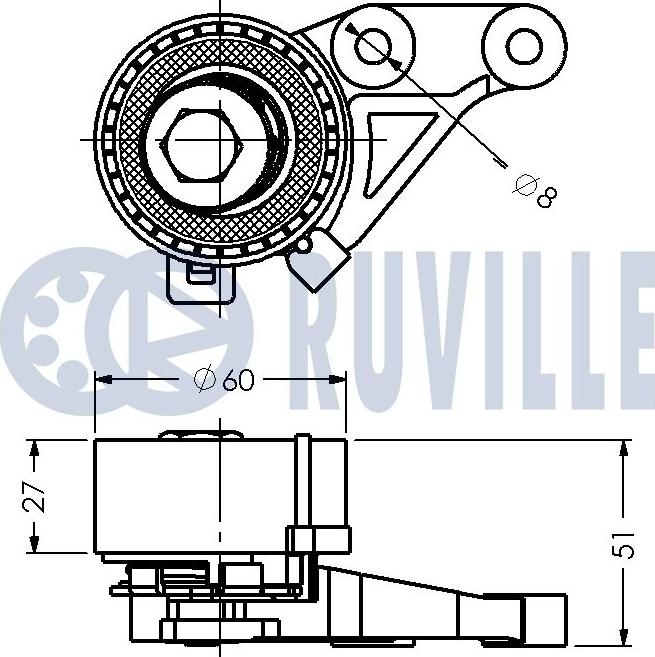 Ruville 540807 - Натяжна ролик, ремінь ГРМ avtolavka.club