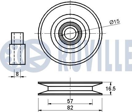 Ruville 540730 - Паразитний / провідний ролик, поліклиновий ремінь avtolavka.club