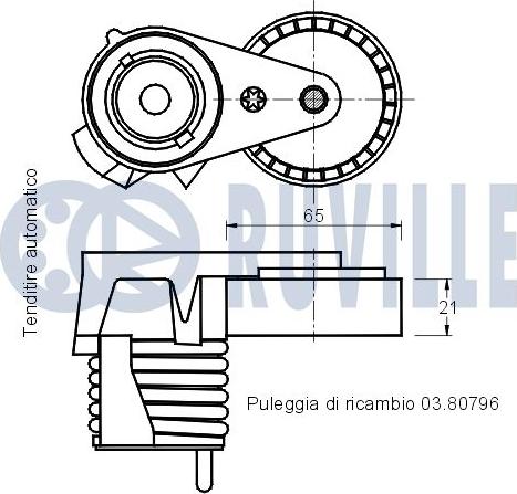 Ruville 541491 - Натягувач ременя, клинові зуб. avtolavka.club