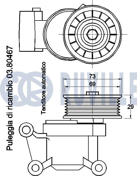 Ruville 541497 - Натягувач ременя, клинові зуб. avtolavka.club