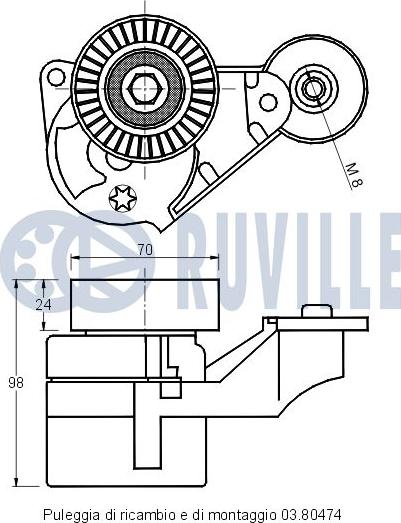 Ruville 541159 - Натягувач ременя, клинові зуб. avtolavka.club