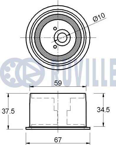 Ruville 541393 - Натяжна ролик, ремінь ГРМ avtolavka.club