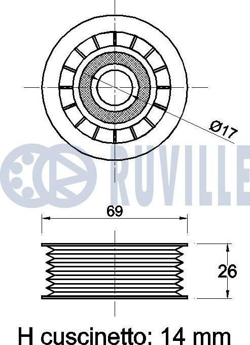 Ruville 541267 - Паразитний / провідний ролик, поліклиновий ремінь avtolavka.club