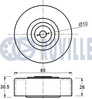 Ruville 541229 - Паразитний / провідний ролик, поліклиновий ремінь avtolavka.club