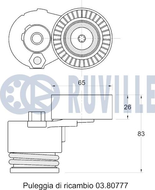 Ruville 541760 - Натягувач ременя, клинові зуб. avtolavka.club