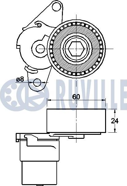 Ruville 542462 - Натягувач ременя, клинові зуб. avtolavka.club