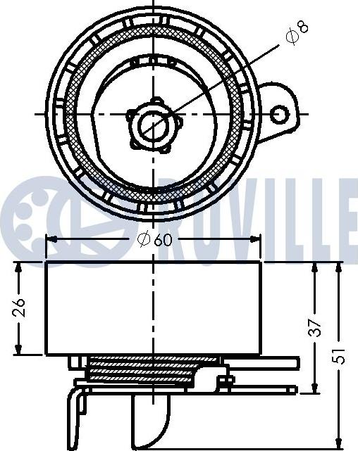 Ruville 542527 - Натяжна ролик, ремінь ГРМ avtolavka.club