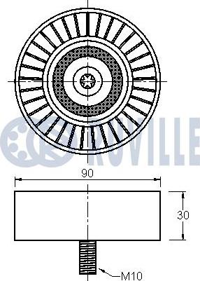 Ruville 542163 - Паразитний / провідний ролик, поліклиновий ремінь avtolavka.club