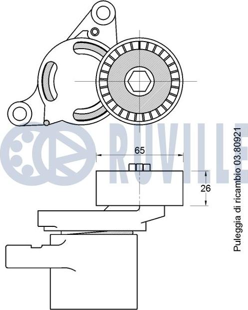 Ruville 542764 - Натягувач ременя, клинові зуб. avtolavka.club