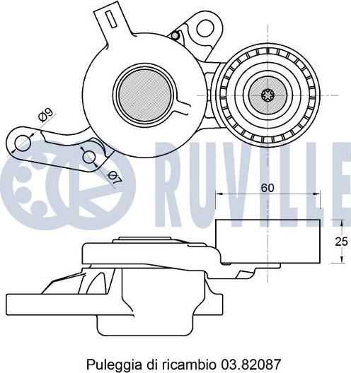 Ruville 542781 - Паразитний / Провідний ролик, зубчастий ремінь avtolavka.club