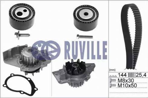 Ruville 55971721 - Водяний насос + комплект зубчатого ременя avtolavka.club