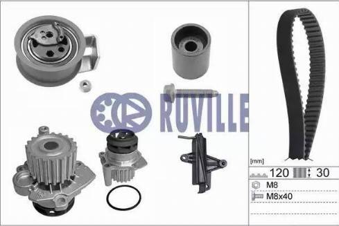 Ruville 55494732 - Водяний насос + комплект зубчатого ременя avtolavka.club