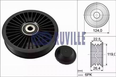 Ruville 55546 - Паразитний / провідний ролик, поліклиновий ремінь avtolavka.club