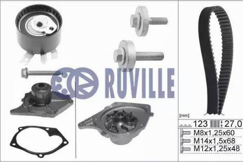 Ruville 55581701 - Водяний насос + комплект зубчатого ременя avtolavka.club