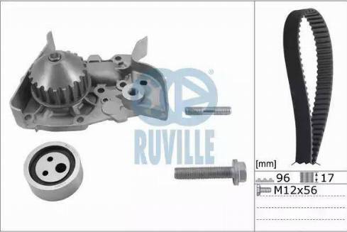 Ruville 55622701 - Водяний насос + комплект зубчатого ременя avtolavka.club