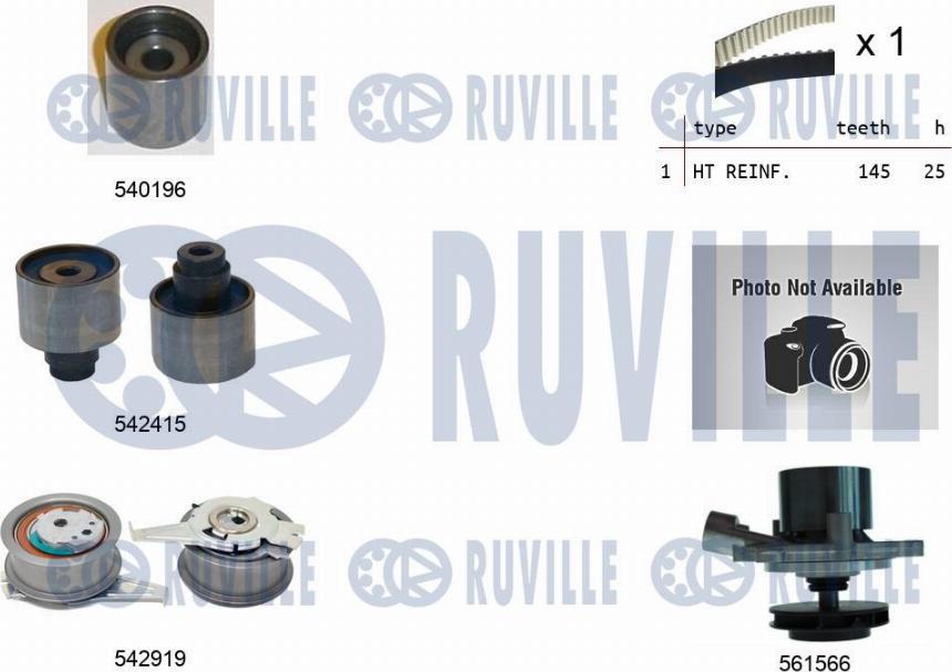 Ruville 5504981 - Водяний насос + комплект зубчатого ременя avtolavka.club