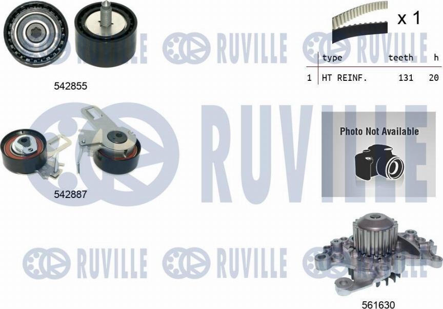 Ruville 5504971 - Водяний насос + комплект зубчатого ременя avtolavka.club