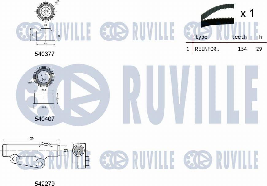 Ruville 550463 - Комплект ременя ГРМ avtolavka.club