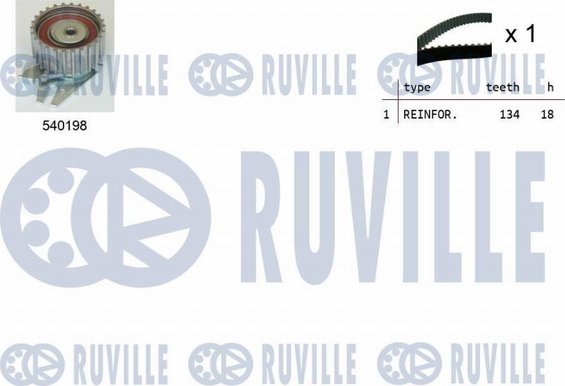 Ruville 550098 - Комплект ременя ГРМ avtolavka.club