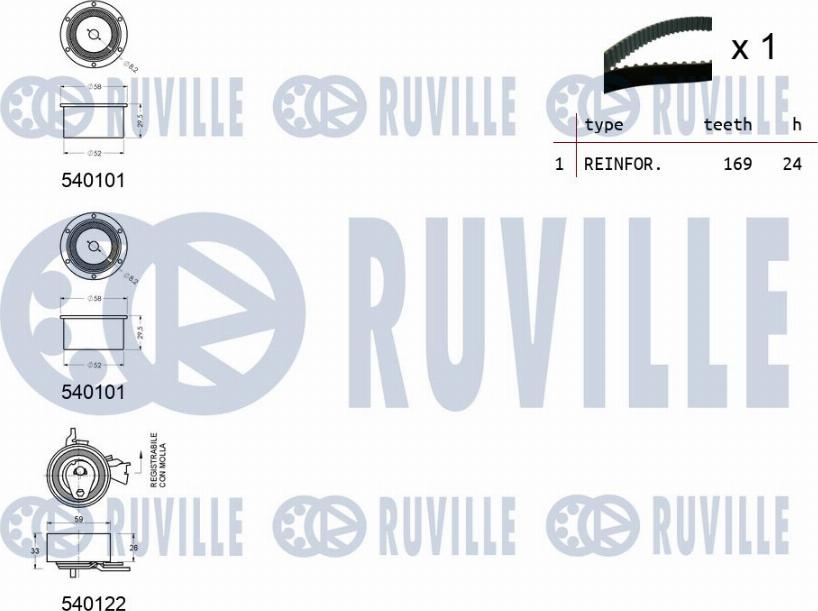 Ruville 550022 - Комплект ременя ГРМ avtolavka.club