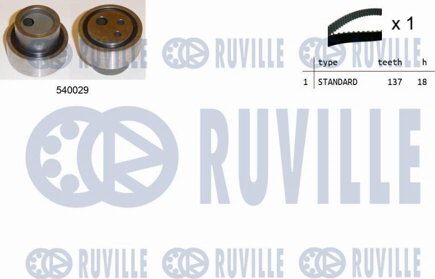 Ruville 550183 - Комплект ременя ГРМ avtolavka.club