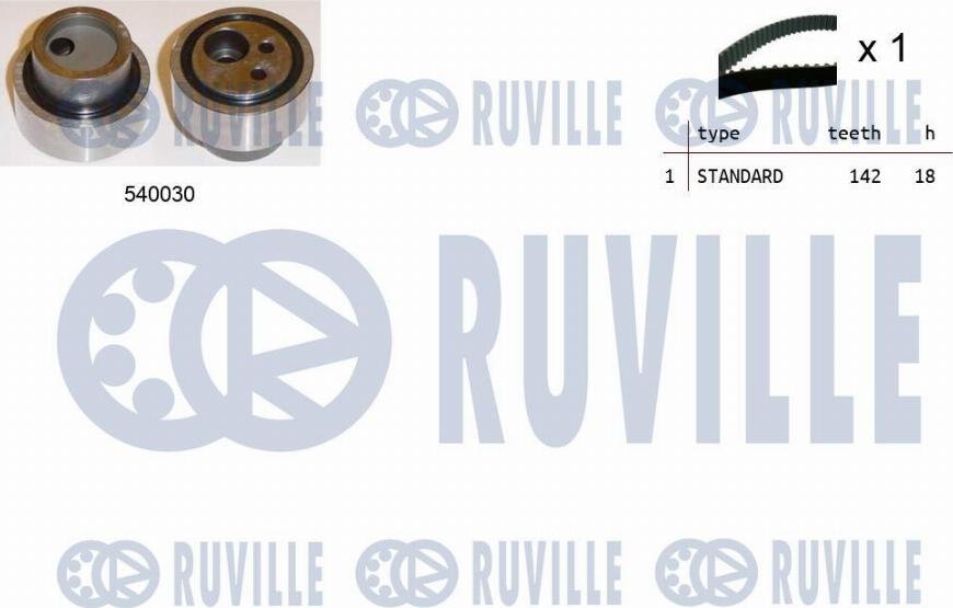 Ruville 550139 - Комплект ременя ГРМ avtolavka.club