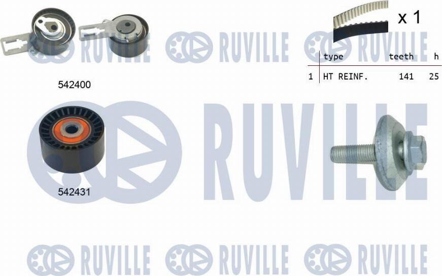 Ruville 550358 - Комплект ременя ГРМ avtolavka.club