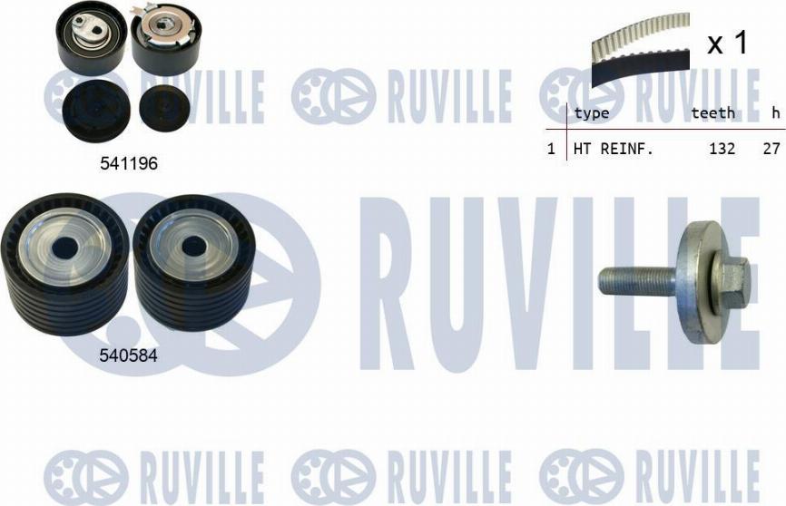 Ruville 550357 - Комплект ременя ГРМ avtolavka.club