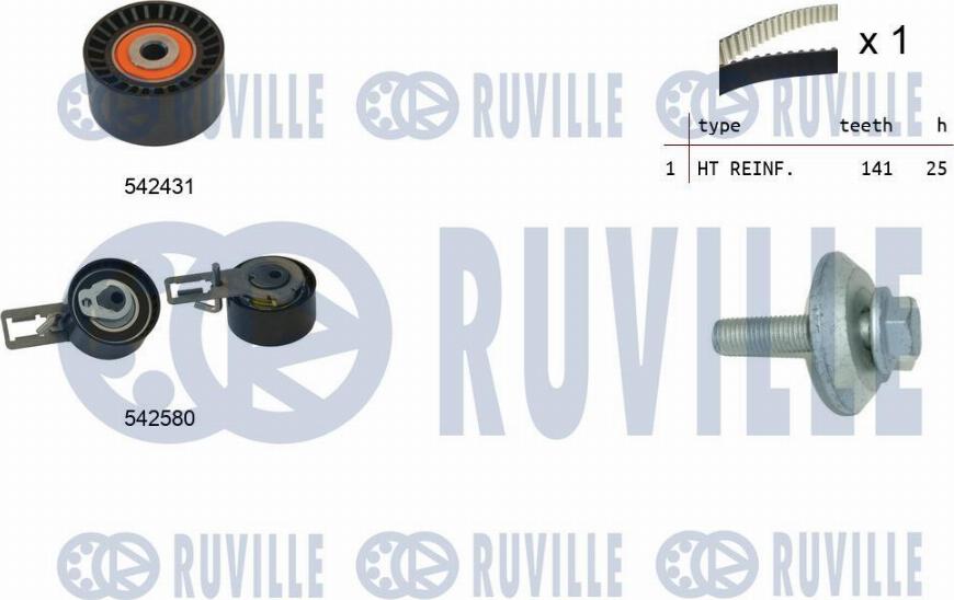 Ruville 550369 - Комплект ременя ГРМ avtolavka.club