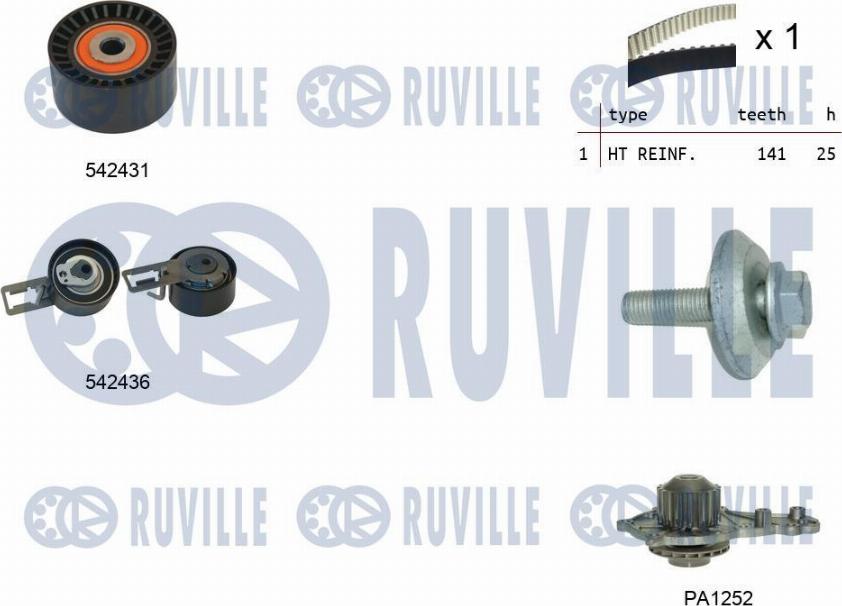 Ruville 5503681 - Водяний насос + комплект зубчатого ременя avtolavka.club