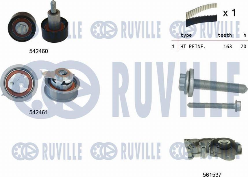 Ruville 5503841 - Водяний насос + комплект зубчатого ременя avtolavka.club