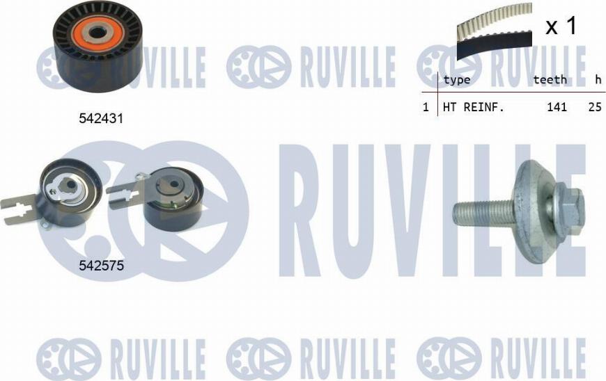 Ruville 550380 - Комплект ременя ГРМ avtolavka.club