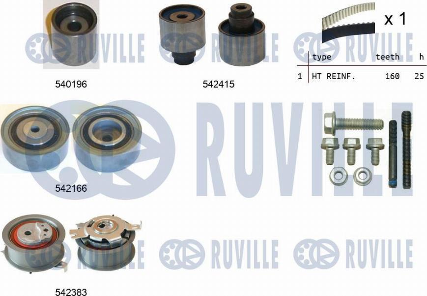 Ruville 550335 - Комплект ременя ГРМ avtolavka.club