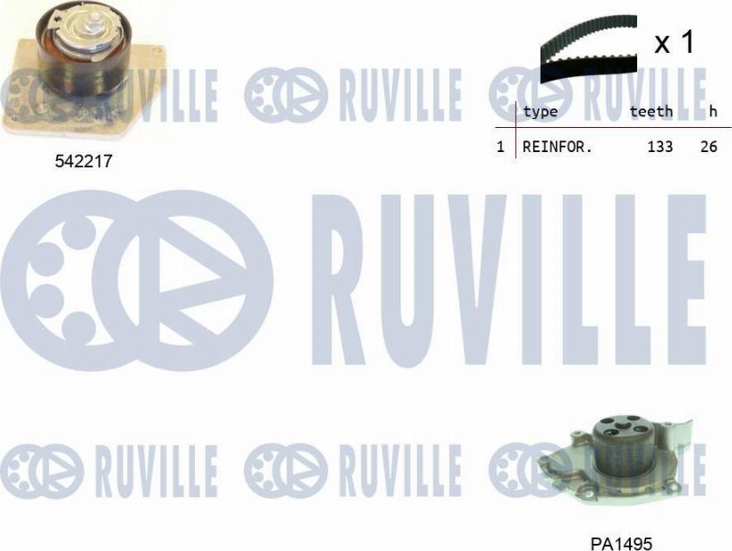 Ruville 5503361 - Водяний насос + комплект зубчатого ременя avtolavka.club
