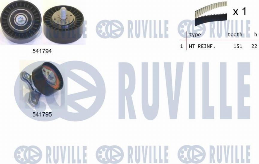 Ruville 550338 - Комплект ременя ГРМ avtolavka.club