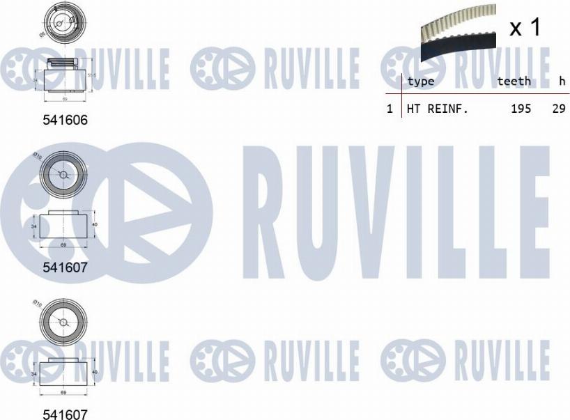 Ruville 550323 - Комплект ременя ГРМ avtolavka.club